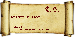 Kriszt Vilmos névjegykártya
