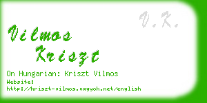 vilmos kriszt business card